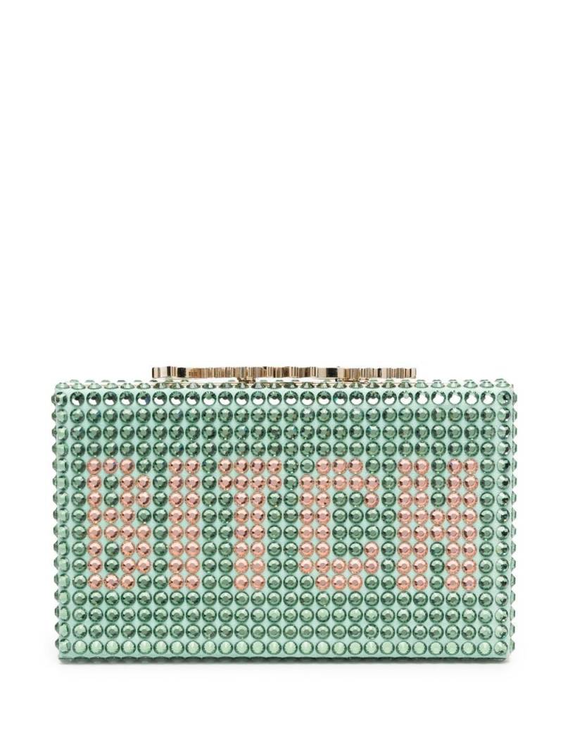 Philipp Plein gem-slogan clutch bag - Green von Philipp Plein