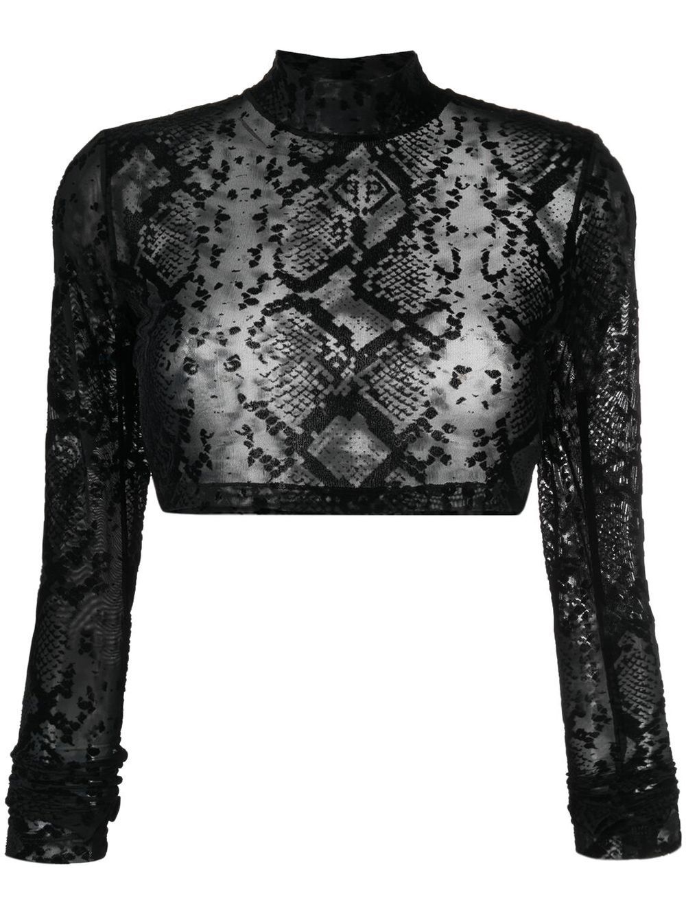 Philipp Plein geometric-print cropped top - Black von Philipp Plein