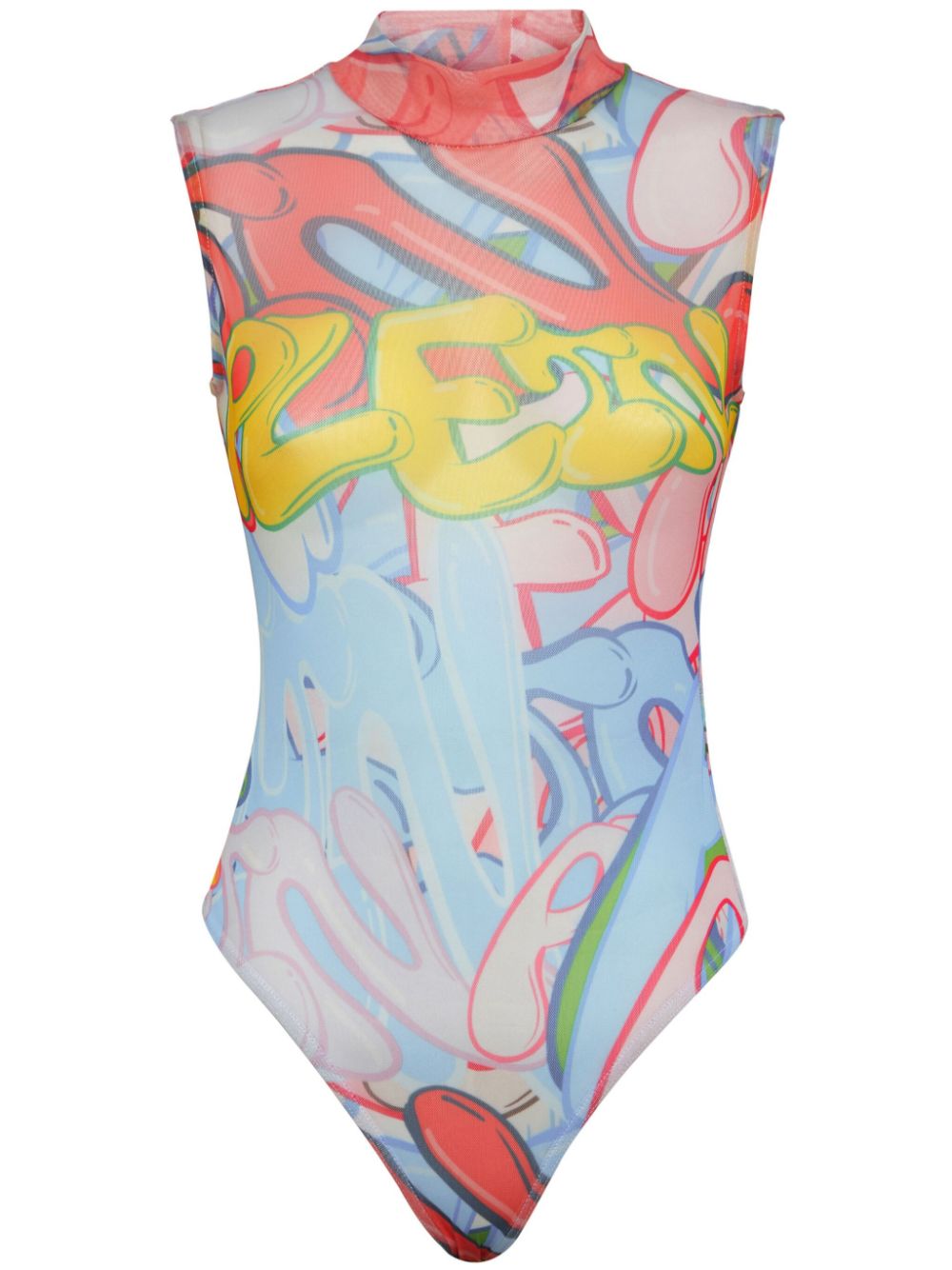 Philipp Plein graffiti-print bodysuit - Pink von Philipp Plein