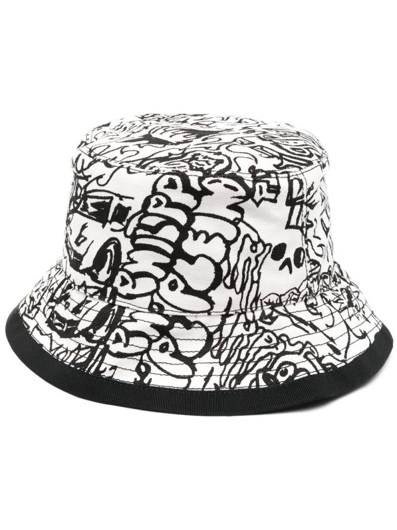 Philipp Plein graffiti-print reversible bucket hat - Black von Philipp Plein