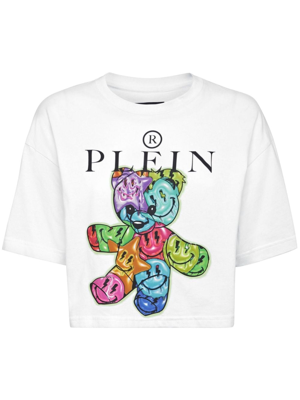 Philipp Plein graphic-print cotton cropped t-shirt - White von Philipp Plein
