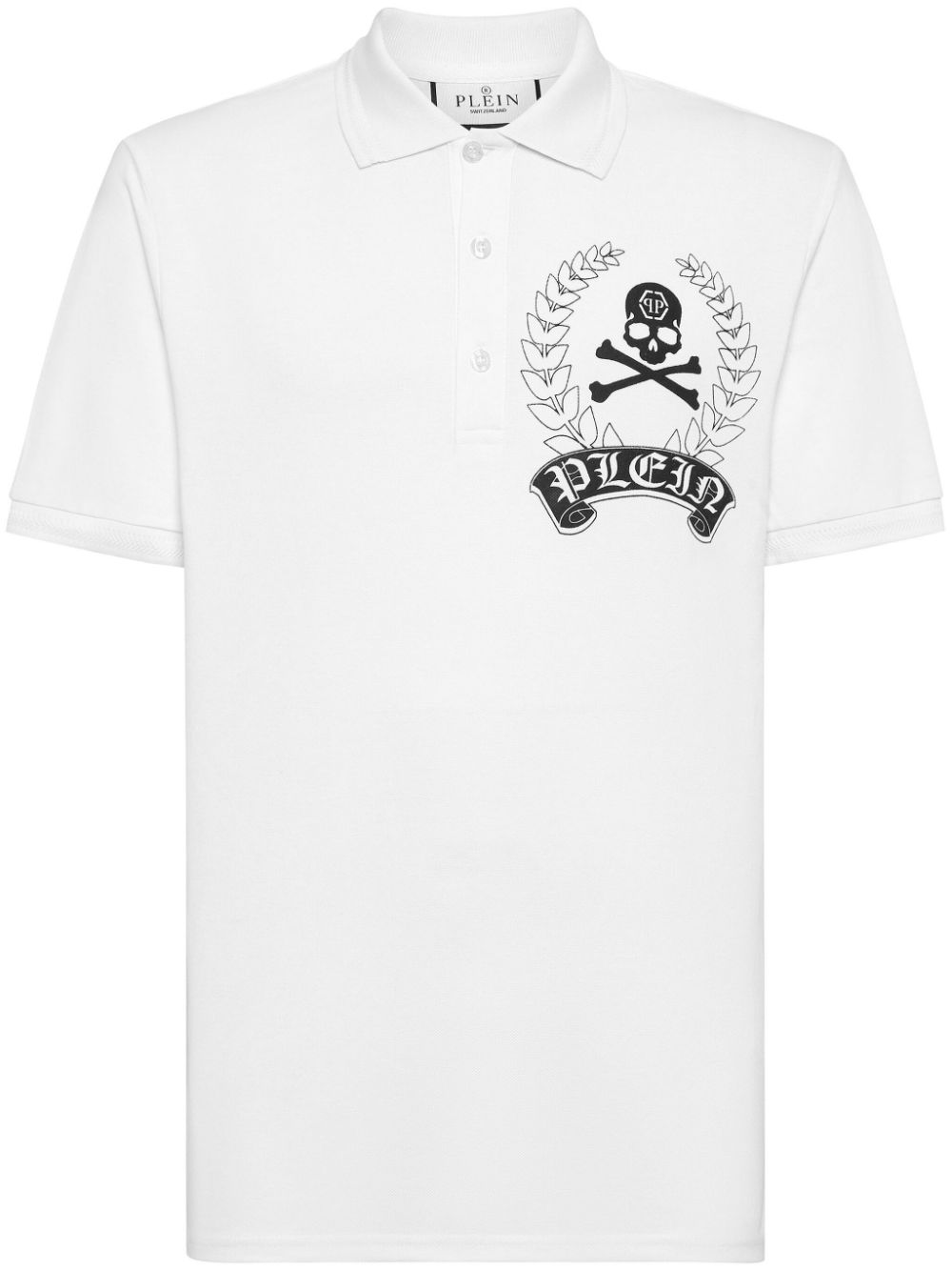 Philipp Plein graphic-print cotton polo shirt - White von Philipp Plein