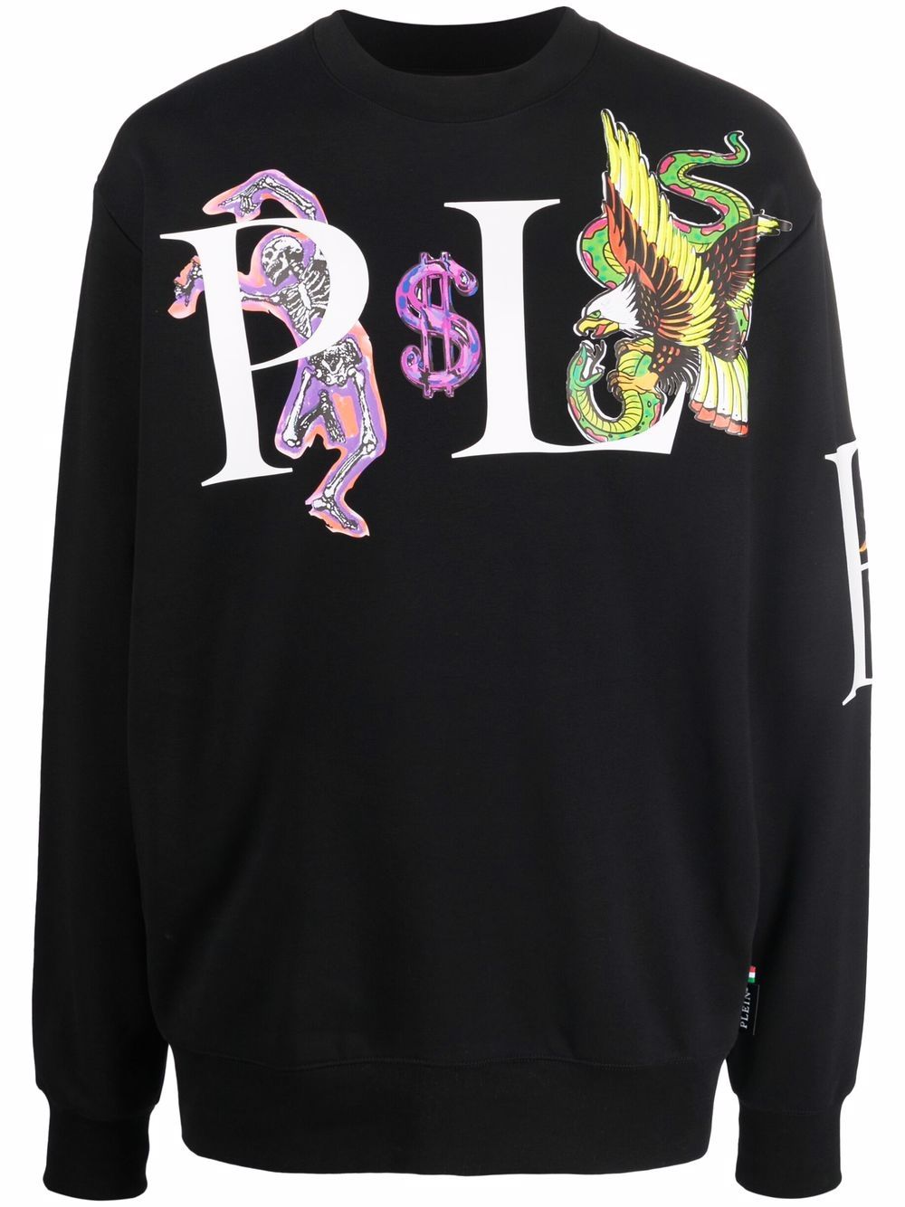 Philipp Plein graphic-print cotton sweatshirt - Black von Philipp Plein