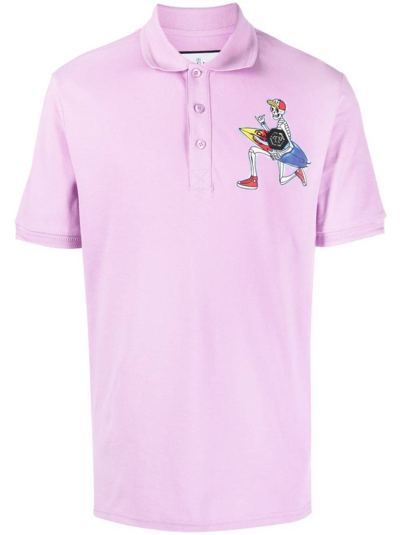 Philipp Plein graphic-print polo shirt - Purple von Philipp Plein