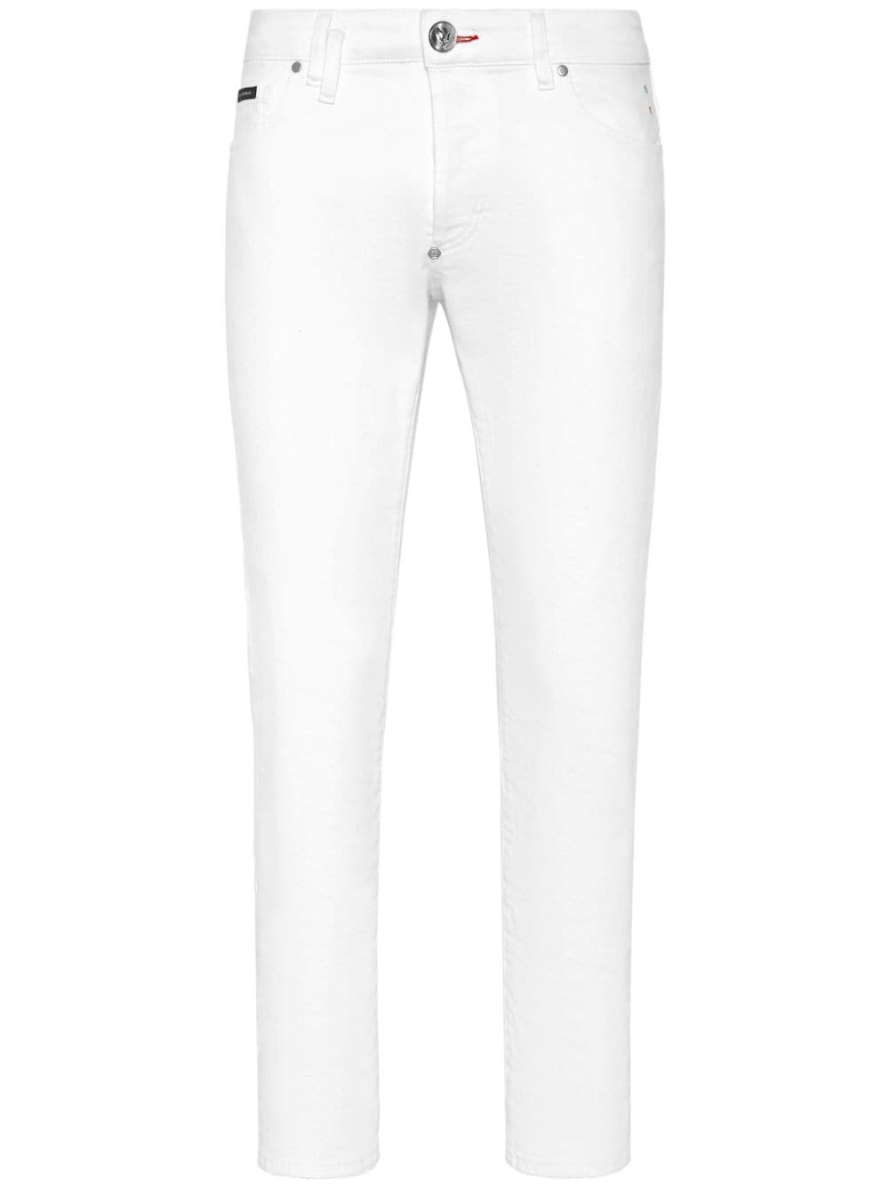 Philipp Plein heart-appliqué low-rise skinny jeans - White von Philipp Plein