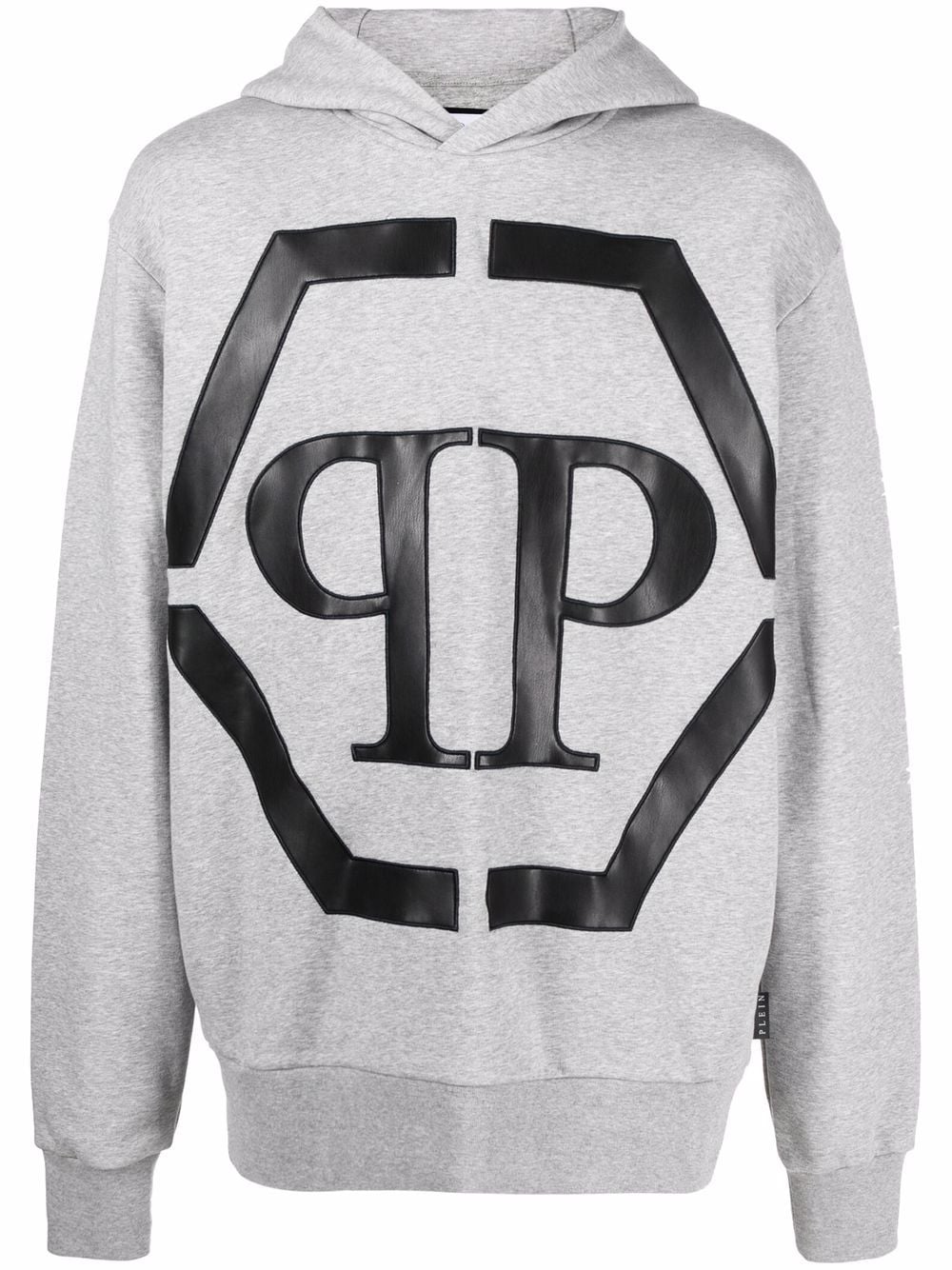 Philipp Plein hexagon logo-print hoodie - Grey von Philipp Plein