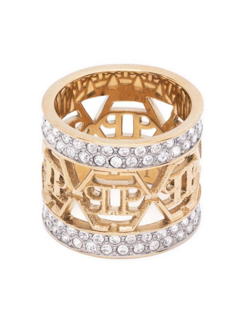 Philipp Plein hexagonal logo-charm ring - Gold von Philipp Plein