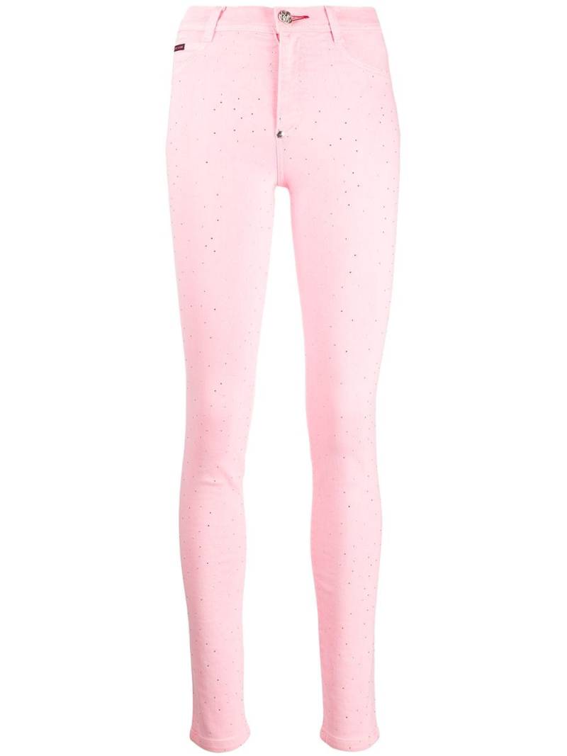 Philipp Plein high-rise crystal-embellished jeggings - Pink von Philipp Plein