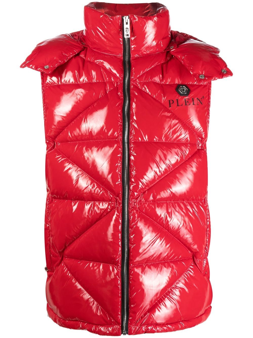Philipp Plein high-shine quilted gilet jacket - Red von Philipp Plein