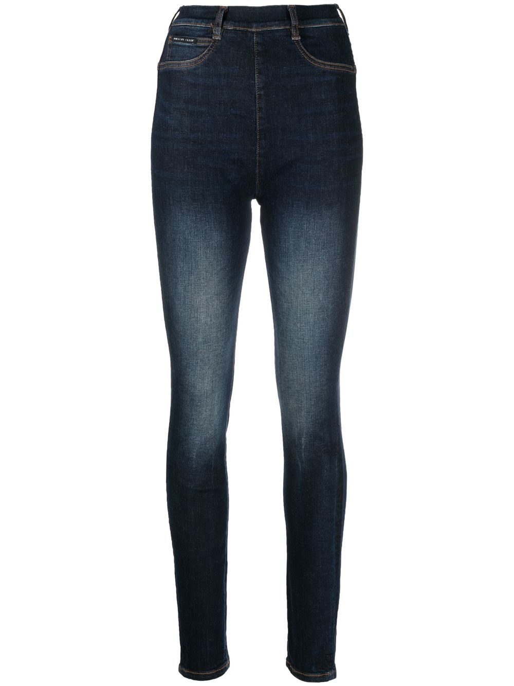 Philipp Plein high-waist zip-up jeggings - Blue von Philipp Plein