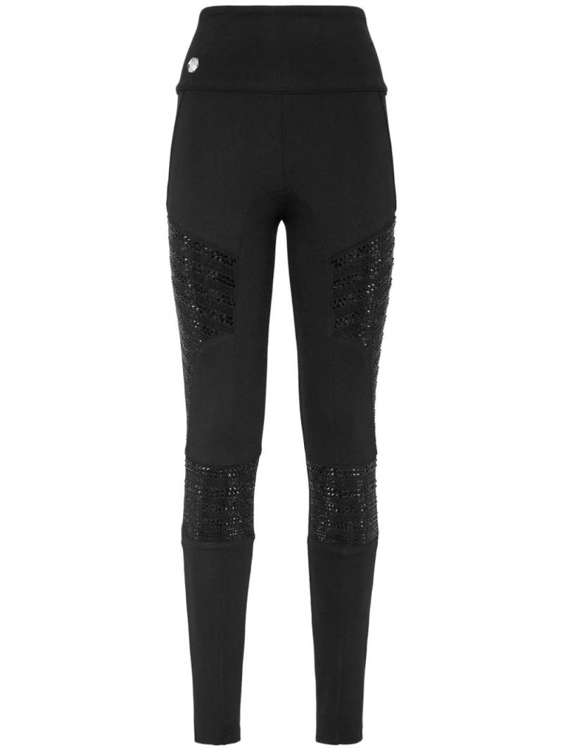 Philipp Plein high-waisted crystal-embellished leggings - Black von Philipp Plein