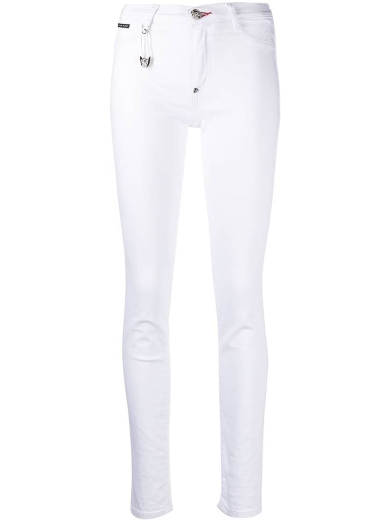 Philipp Plein high-waisted cotton jeggings - White von Philipp Plein