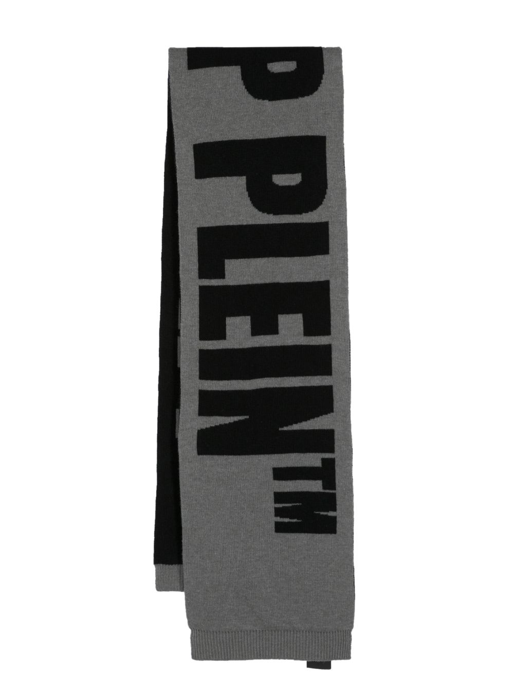 Philipp Plein intarsia-logo wool scarf - Grey von Philipp Plein