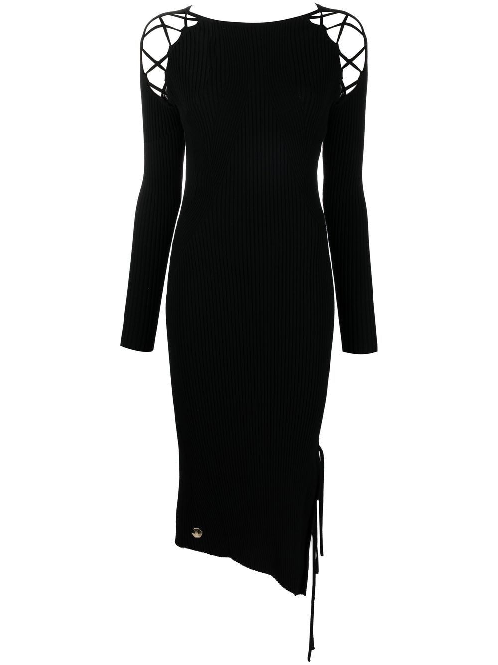 Philipp Plein lace-detail ribbed-knit dress - Black von Philipp Plein