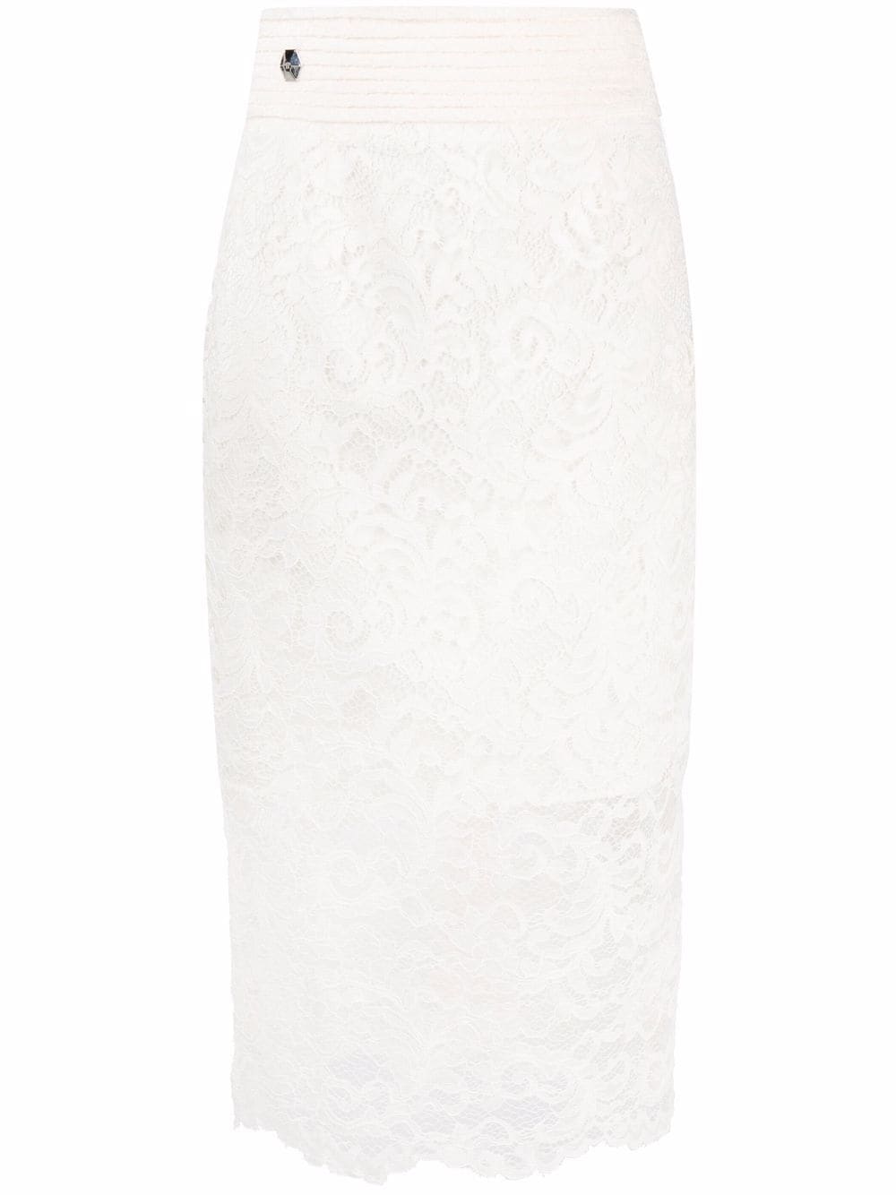 Philipp Plein lace-patterned pencil skirt - Neutrals von Philipp Plein