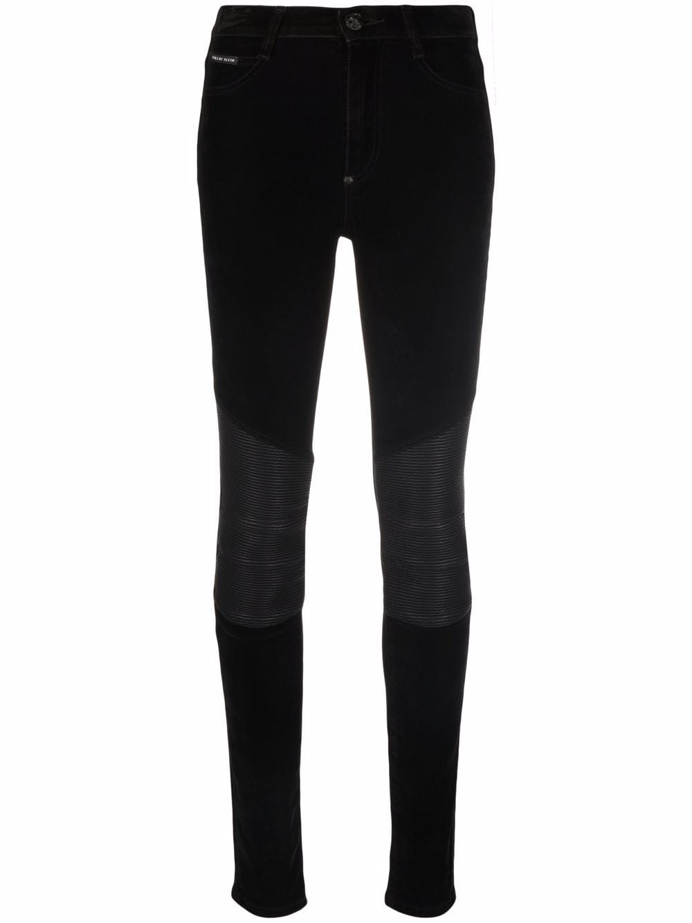 Philipp Plein leather-inset high-waist skinny jeans - Black von Philipp Plein