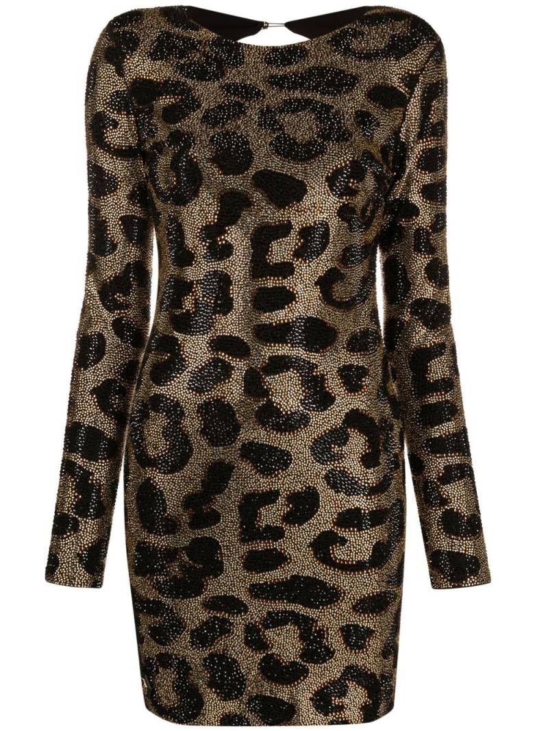 Philipp Plein leopard-print studded dress - Black von Philipp Plein