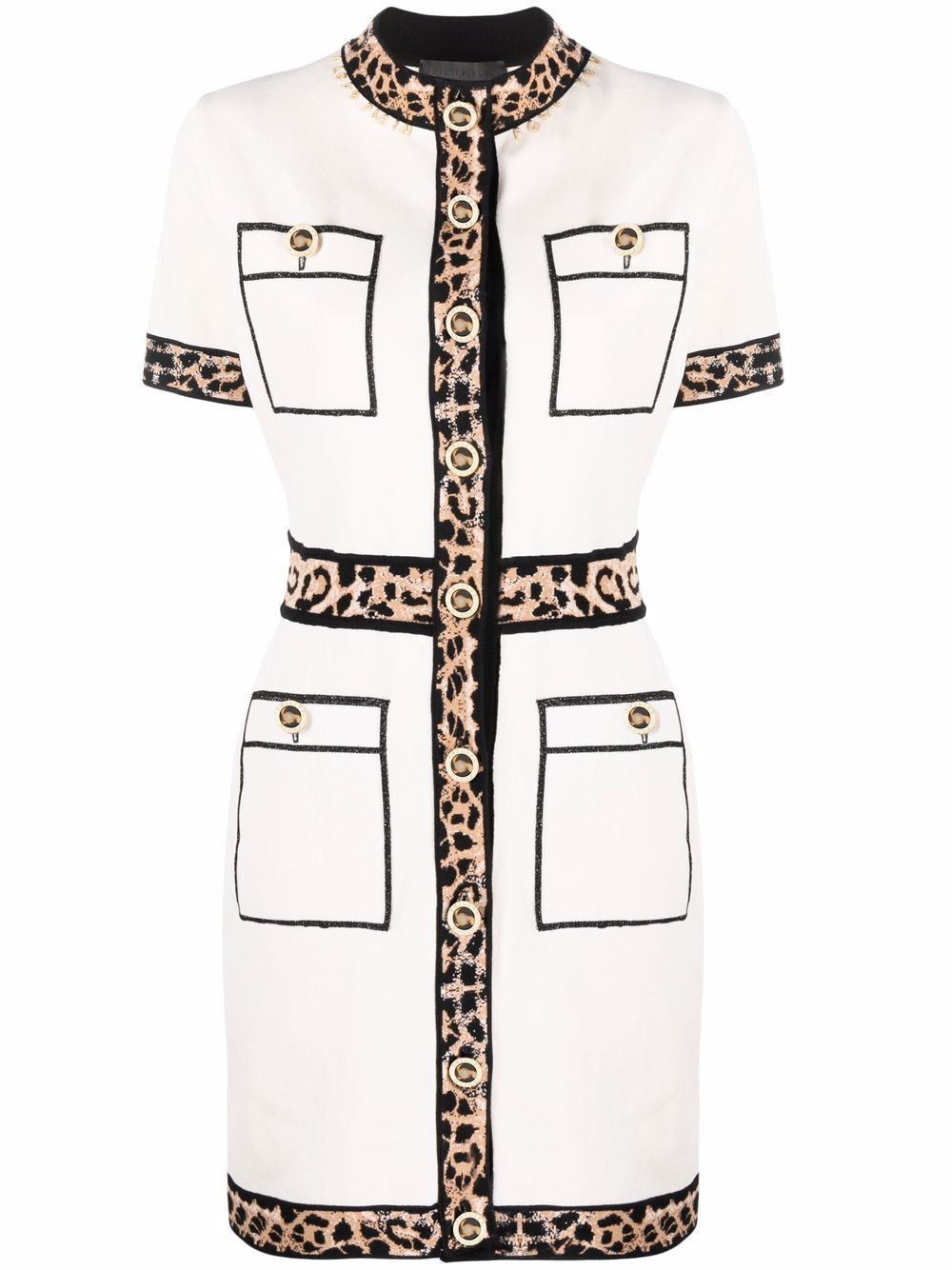 Philipp Plein leopard trim dress - Neutrals von Philipp Plein