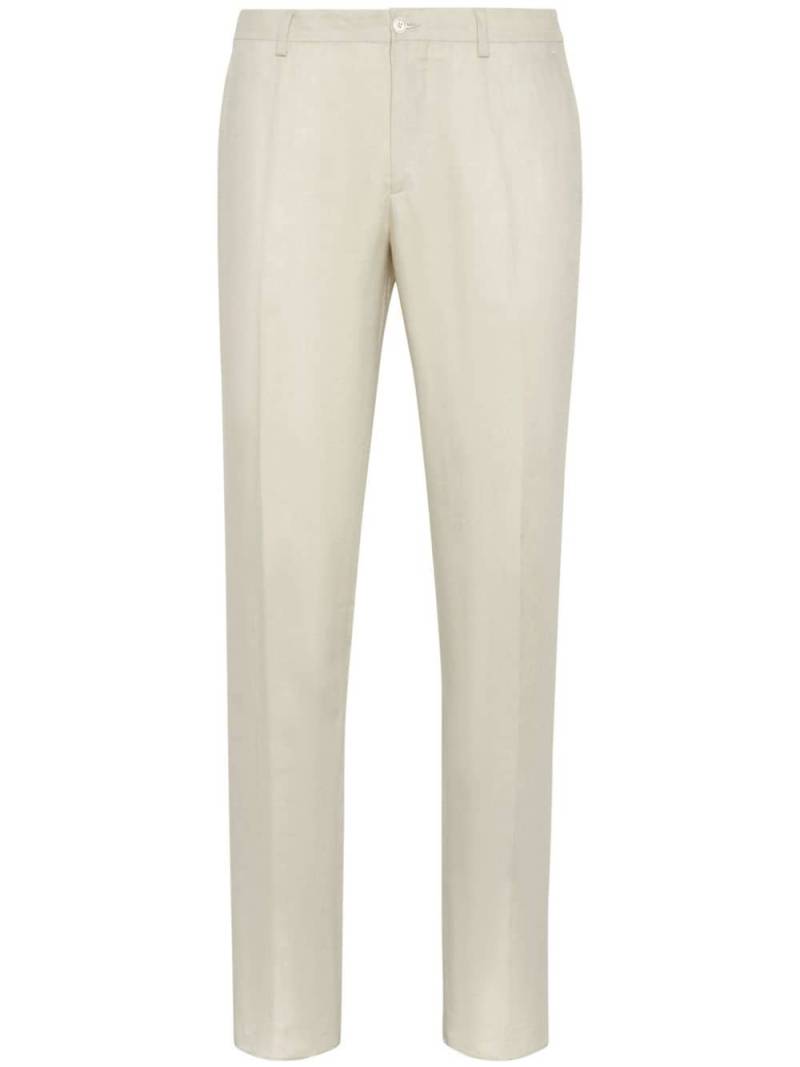 Philipp Plein linen tailored trousers - Neutrals von Philipp Plein