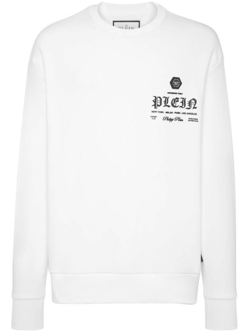 Philipp Plein logo-appliqué crew-neck sweatshirt - White von Philipp Plein