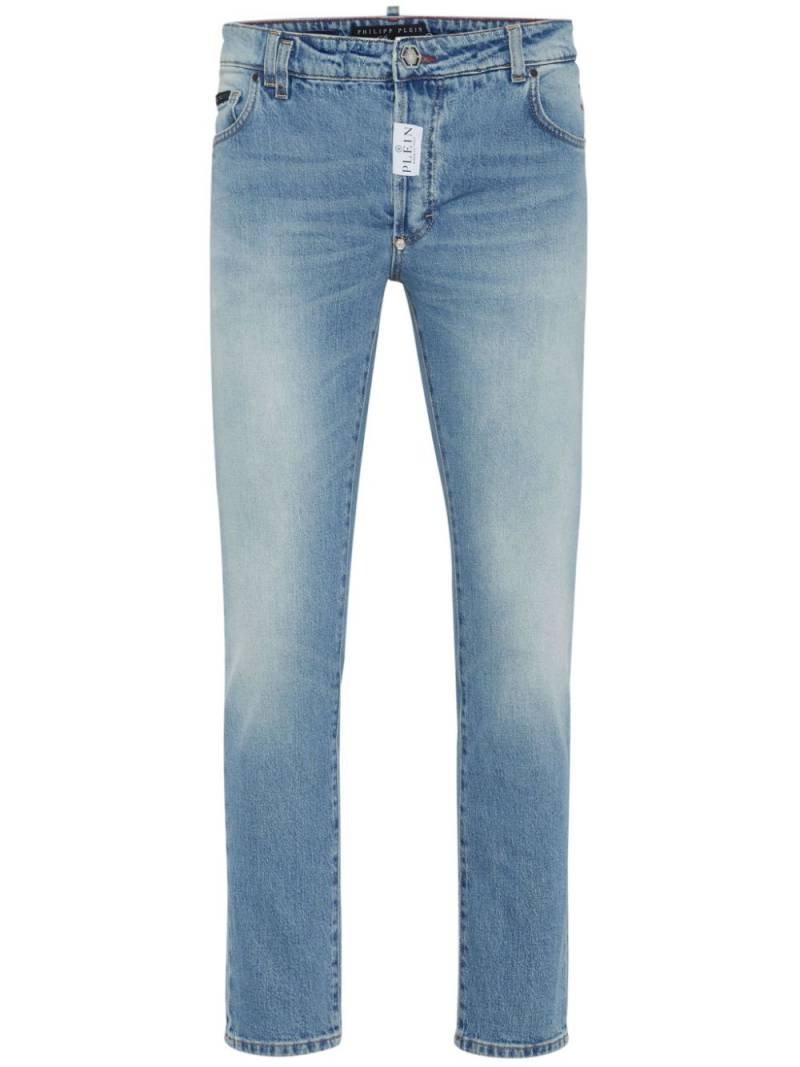 Philipp Plein logo-appliqué low-rise skinny jeans - Blue von Philipp Plein