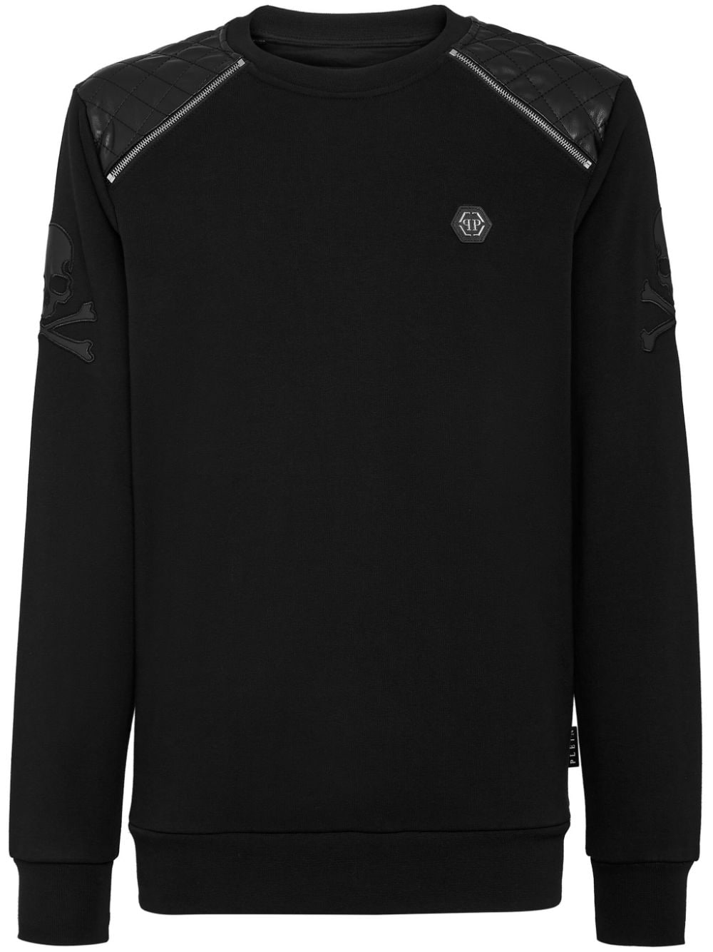 Philipp Plein logo-appliqué panelled sweatshirt - Black von Philipp Plein