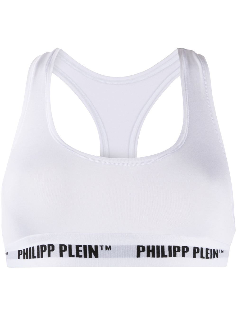 Philipp Plein logo band sports bra - White von Philipp Plein
