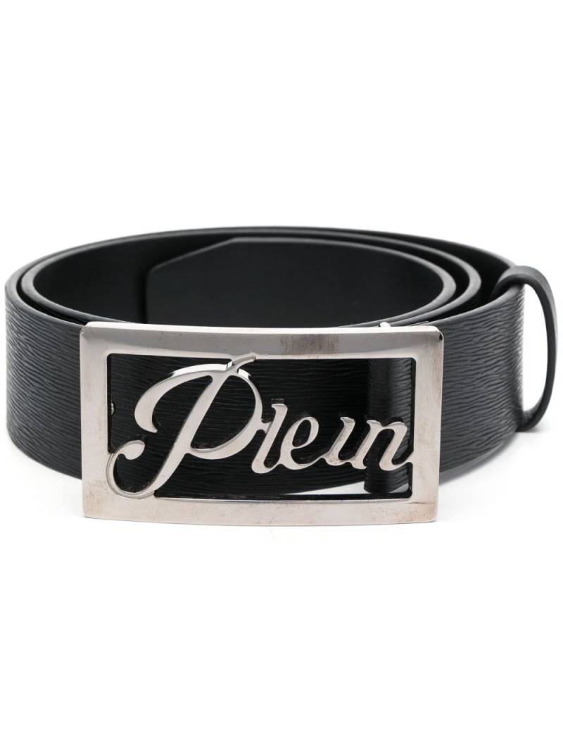 Philipp Plein logo-buckle Saffiano leather belt - Black von Philipp Plein