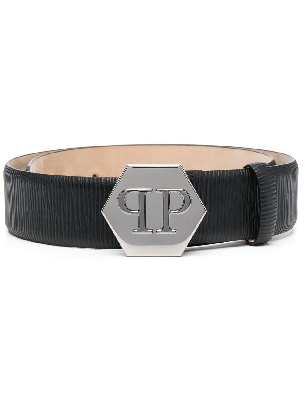 Philipp Plein logo-buckle leather belt - Black von Philipp Plein