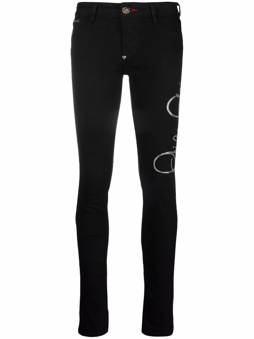 Philipp Plein logo-embellished high-waisted skinny jeans - Black von Philipp Plein