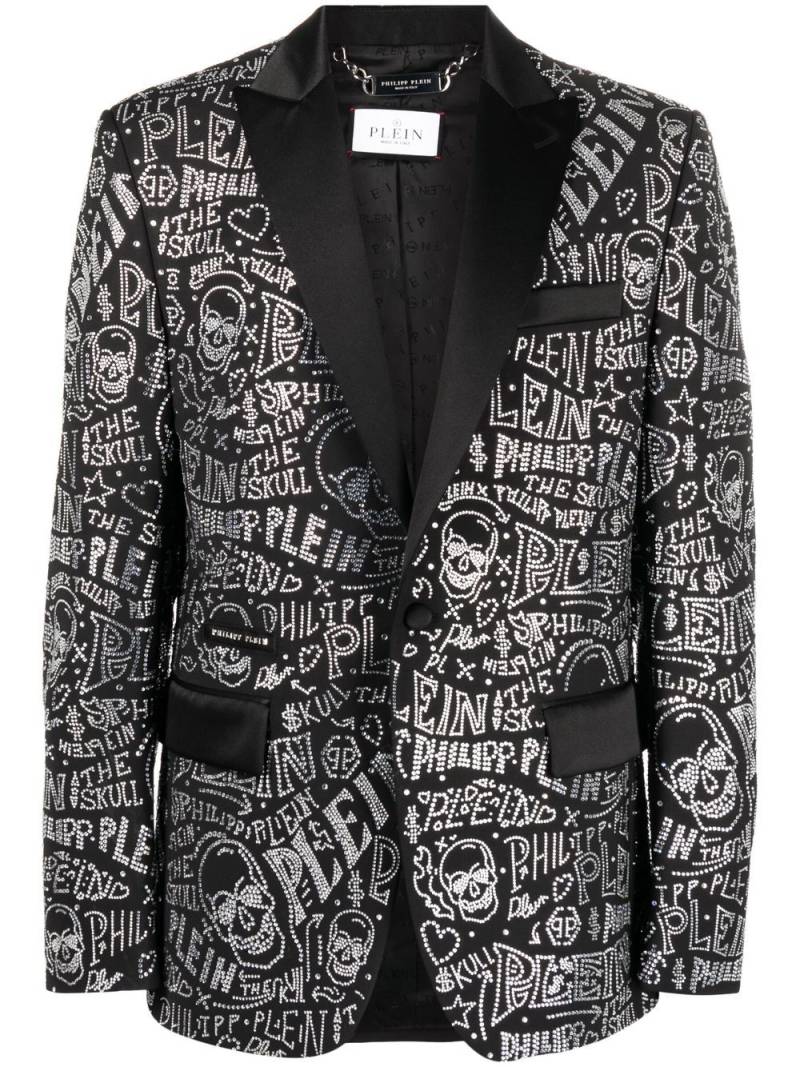 Philipp Plein logo-embellished single-breasted blazer - Black von Philipp Plein