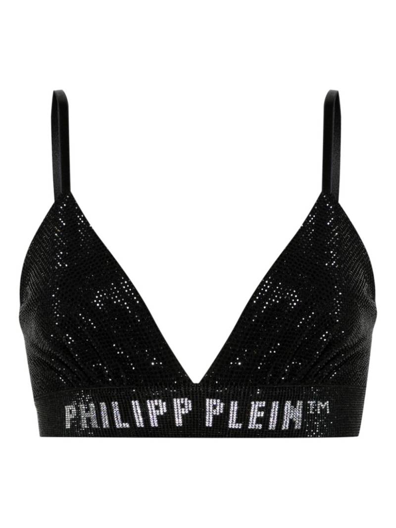 Philipp Plein logo-embellished triangle bra - Black von Philipp Plein