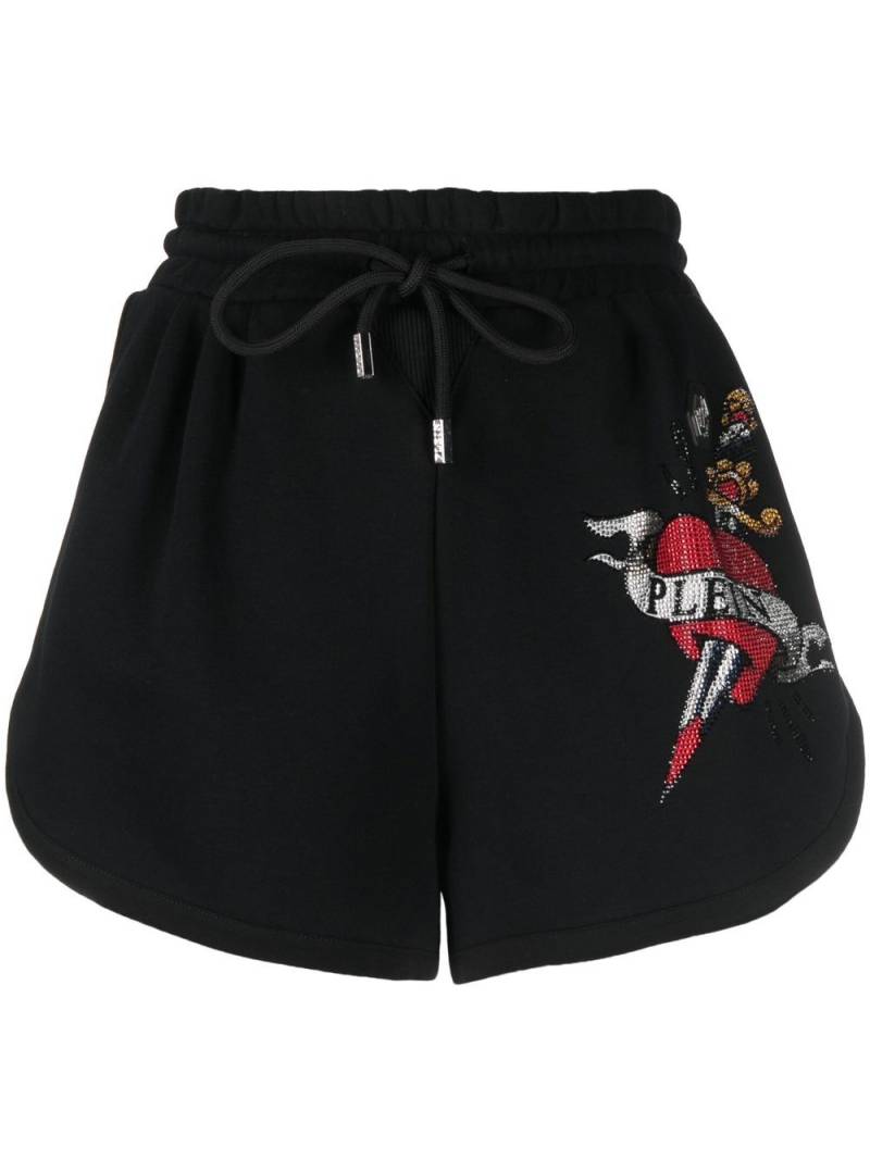 Philipp Plein logo-embellishment jogging shorts - Black von Philipp Plein