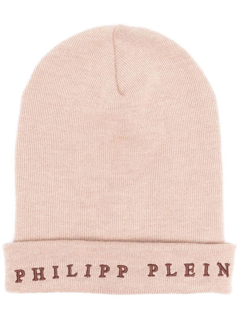 Philipp Plein logo-embroidered beanie - Neutrals von Philipp Plein