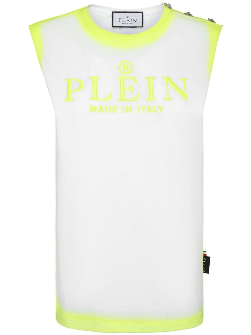 Philipp Plein logo-embroidered cotton tank top - White von Philipp Plein