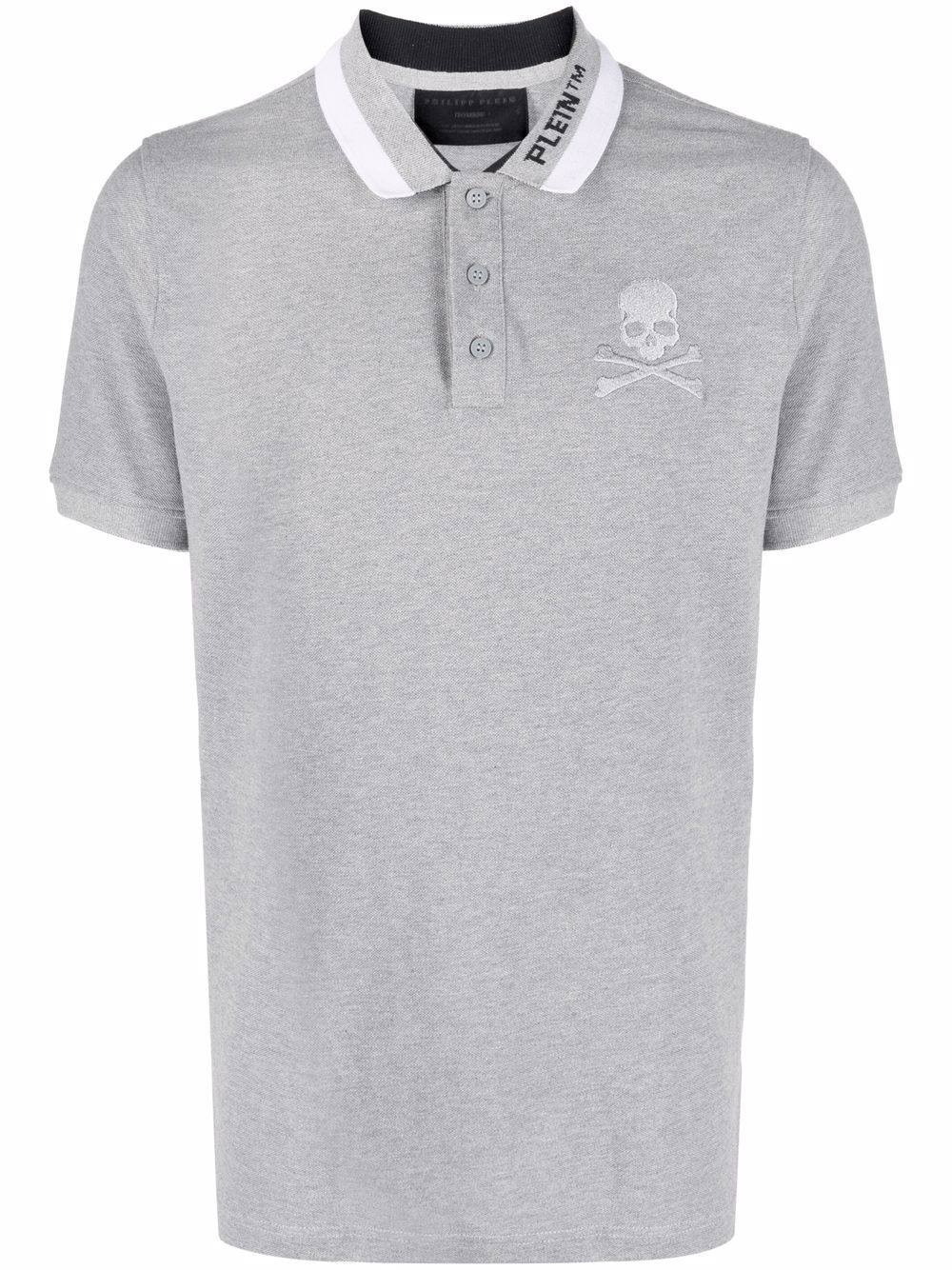 Philipp Plein logo embroidered polo shirt - Grey von Philipp Plein
