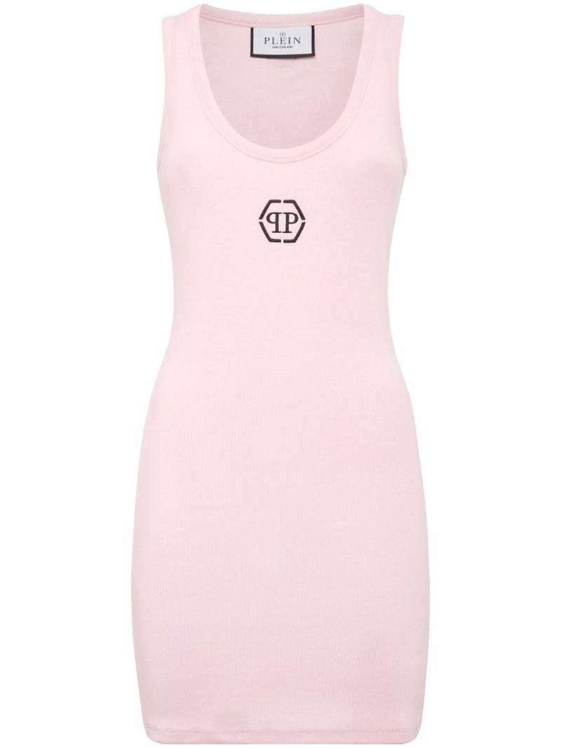 Philipp Plein logo-embroidered ribbed dress - Pink von Philipp Plein