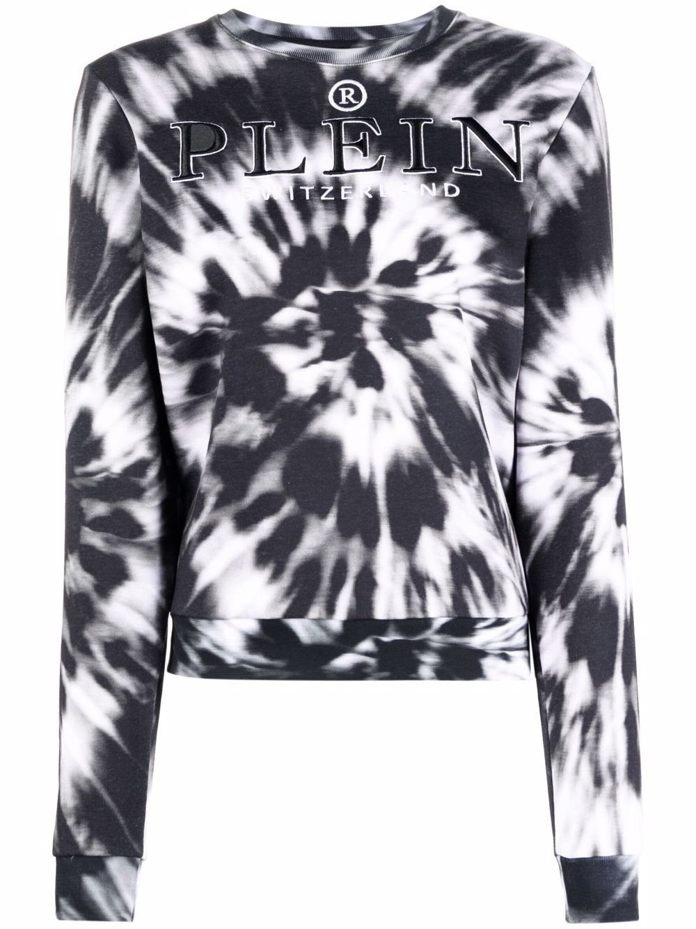 Philipp Plein logo-embroidered tie-dye sweatshirt - Black von Philipp Plein