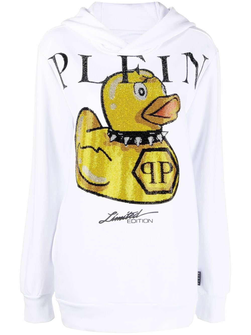 Philipp Plein logo graphic-print hoodie - White von Philipp Plein