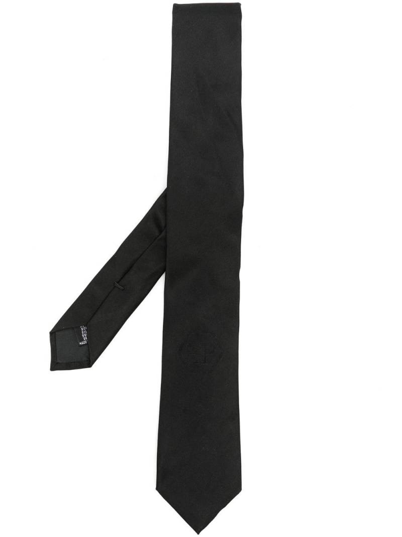 Philipp Plein logo-jacquard silk tie - Black von Philipp Plein