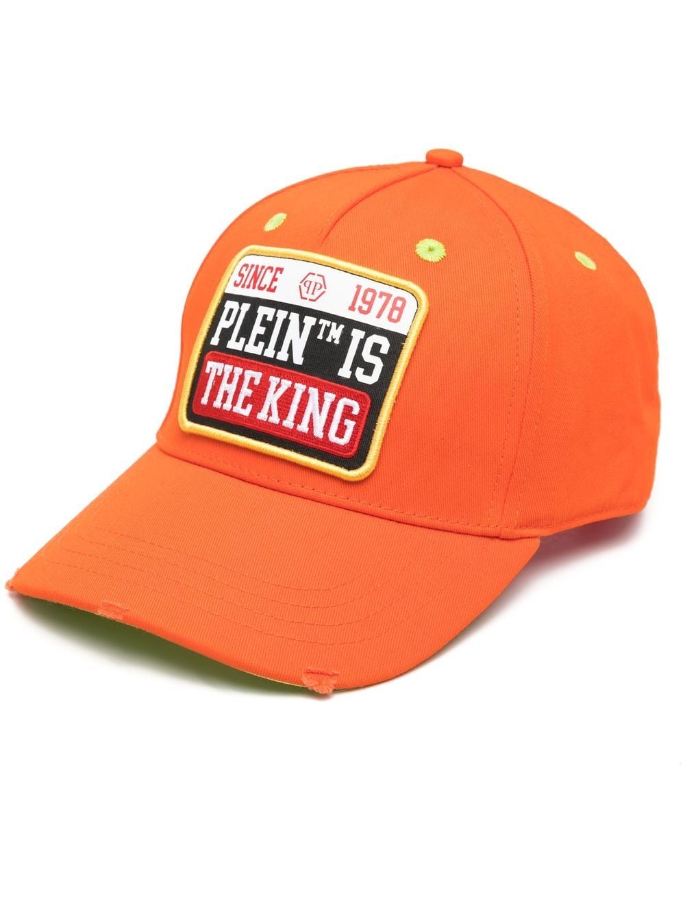 Philipp Plein logo-patch distressed cap - Orange von Philipp Plein