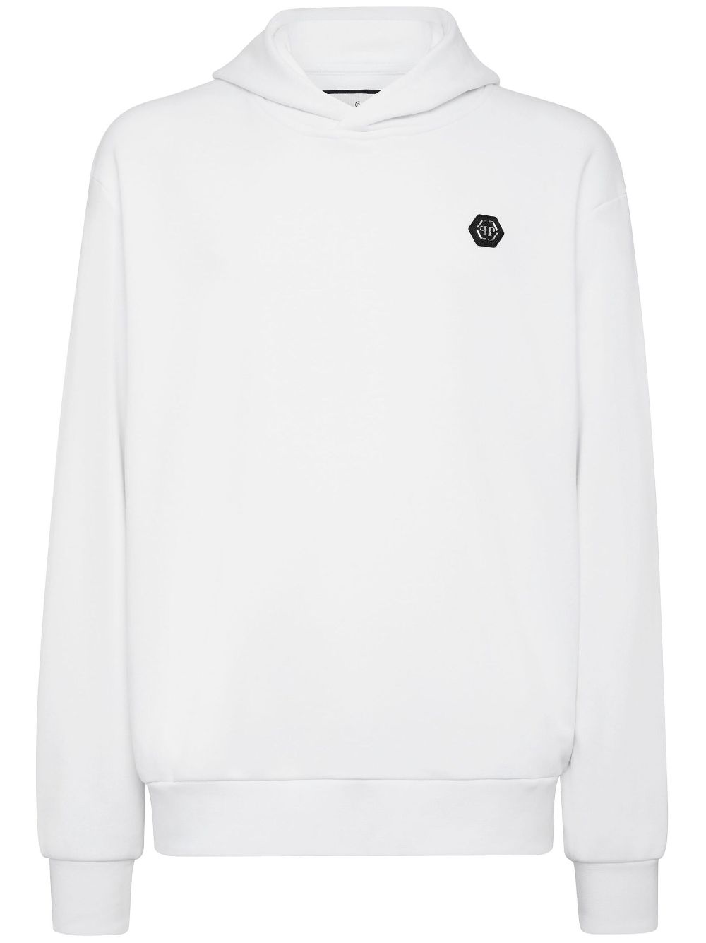 Philipp Plein logo-patch long-sleeve hoodie - White von Philipp Plein