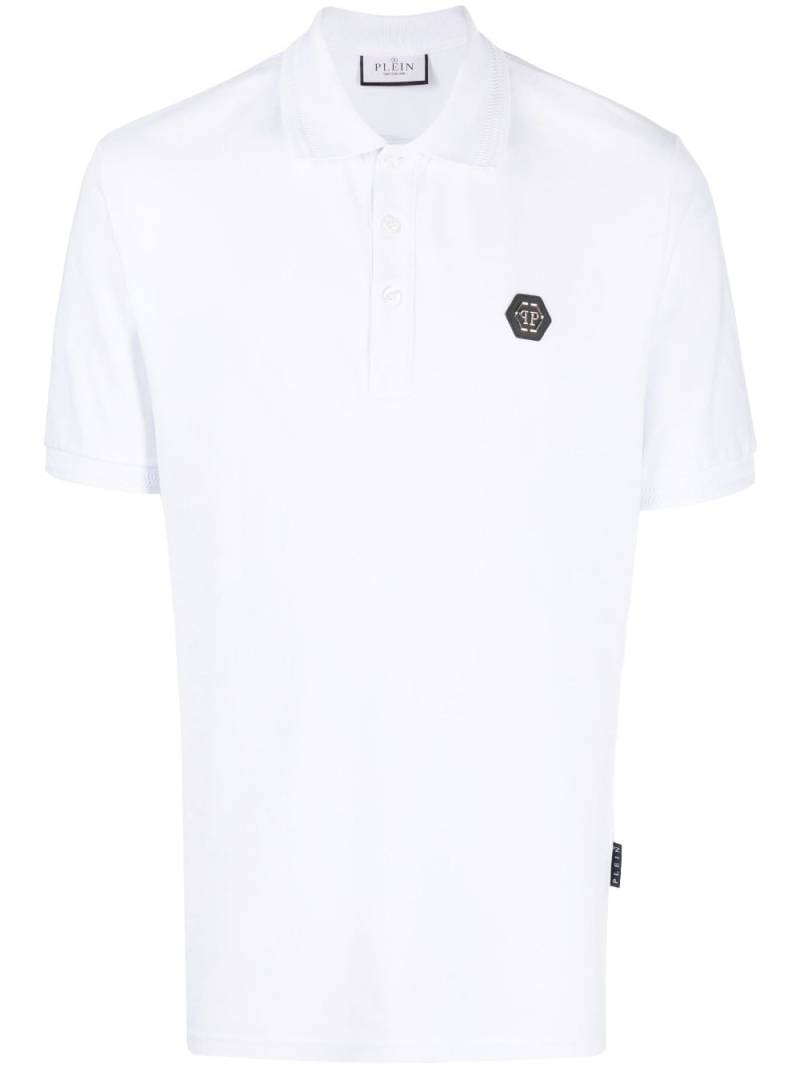 Philipp Plein logo-patch short-sleeve polo shirt - White von Philipp Plein