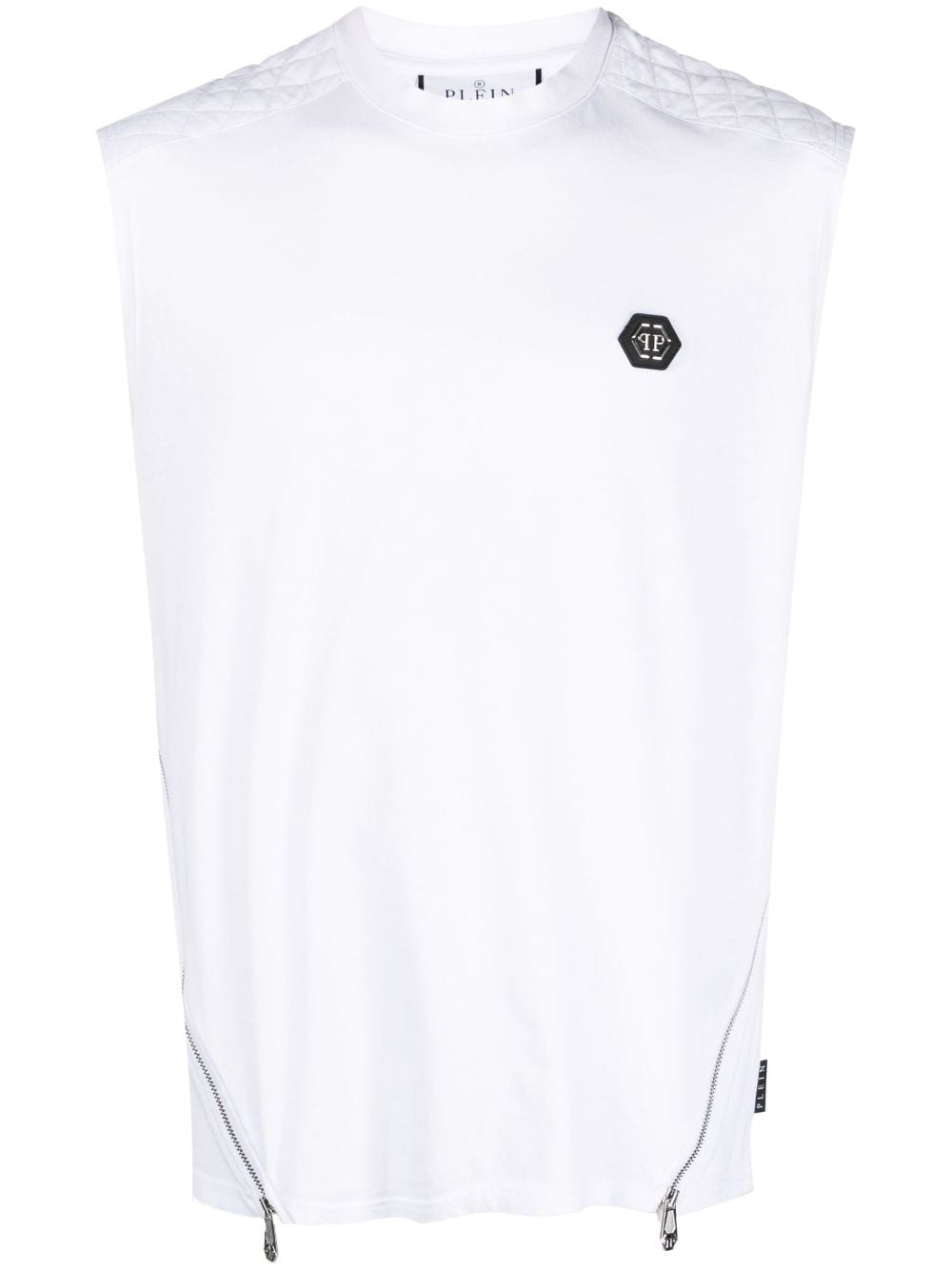 Philipp Plein logo-patch sleeveless T-shirt - White von Philipp Plein