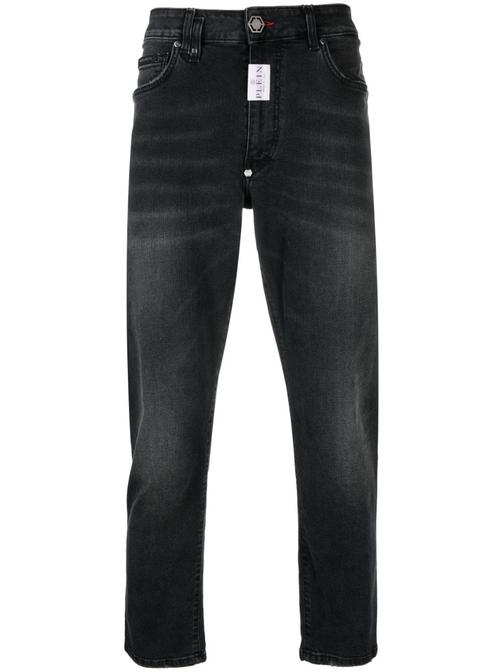 Philipp Plein logo-patch straight-leg jeans - Black von Philipp Plein