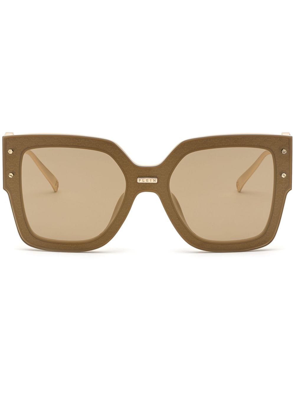 Philipp Plein logo plaque butterfly-frame sunglasses - Brown von Philipp Plein