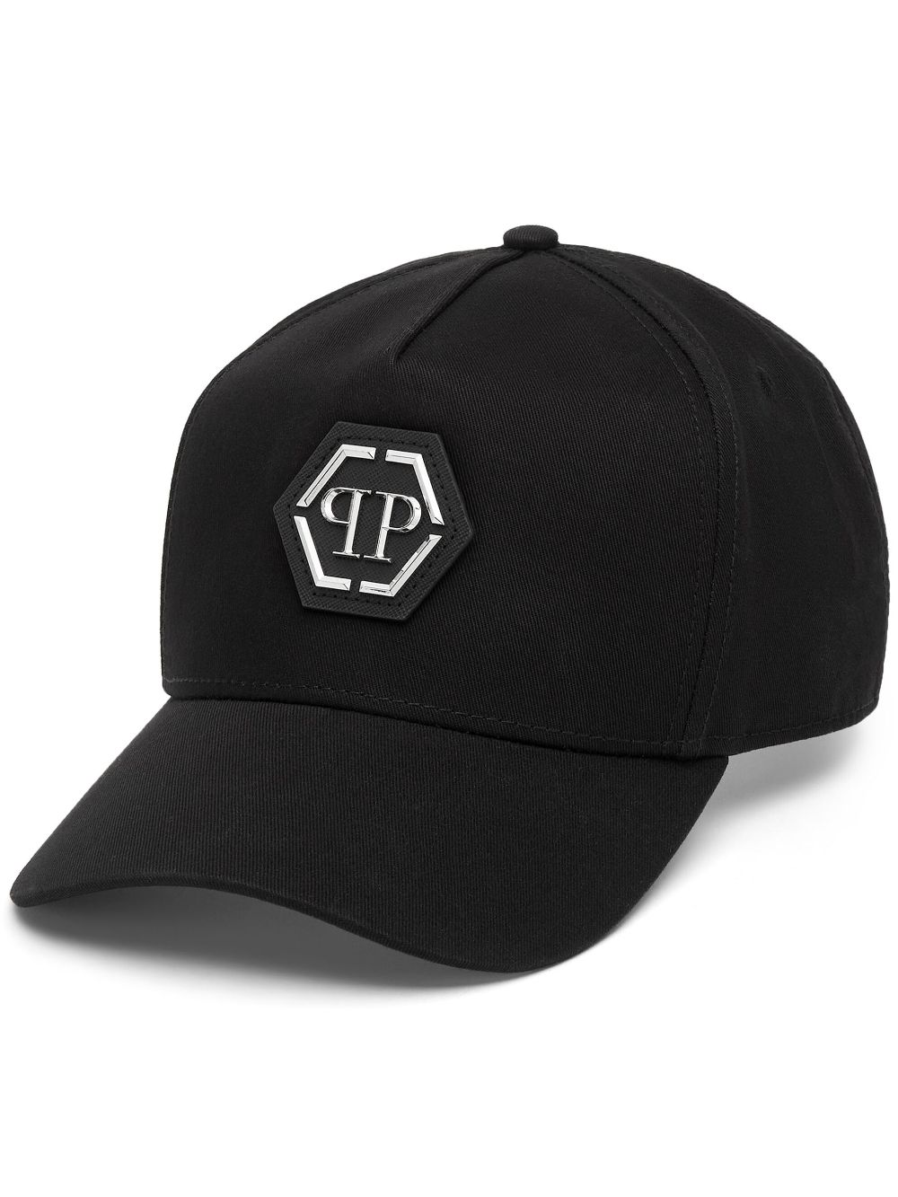 Philipp Plein logo-plaque cotton baseball cap - Black von Philipp Plein