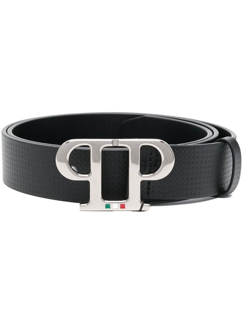 Philipp Plein logo-plaque leather belt - Black von Philipp Plein