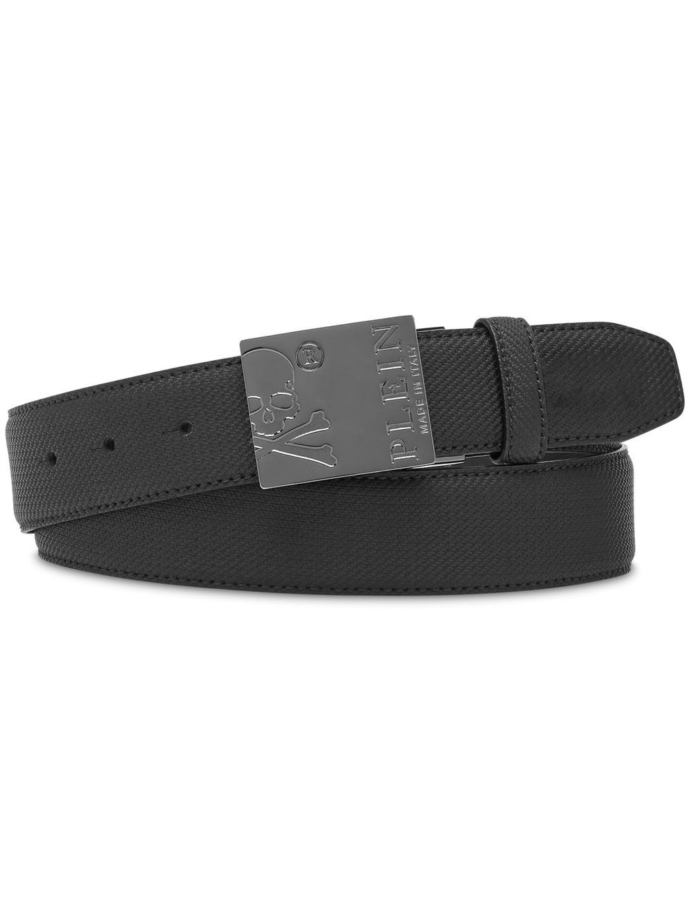 Philipp Plein logo-plaque leather belt - Black von Philipp Plein