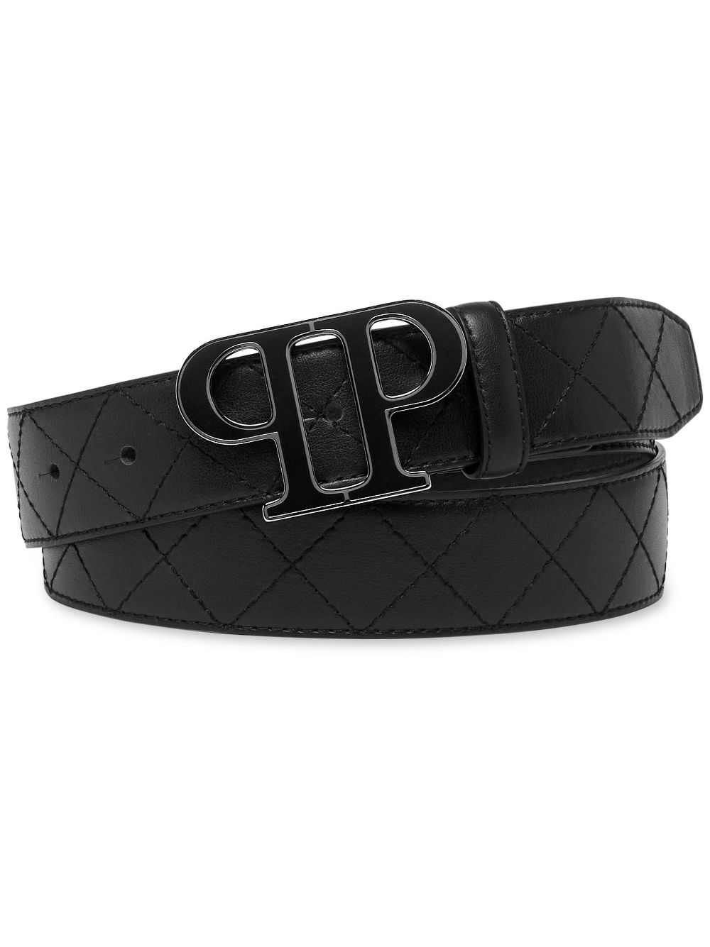 Philipp Plein logo-plaque leather belt - Black von Philipp Plein